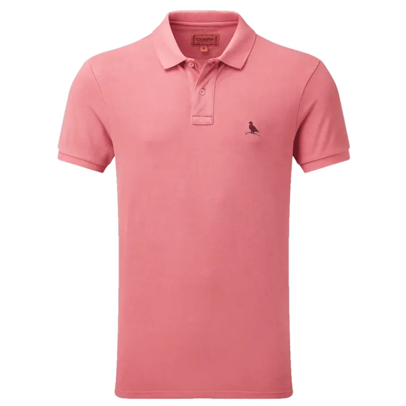 Schoffel St Ives Garment Dyed Polo Shirt Coral
