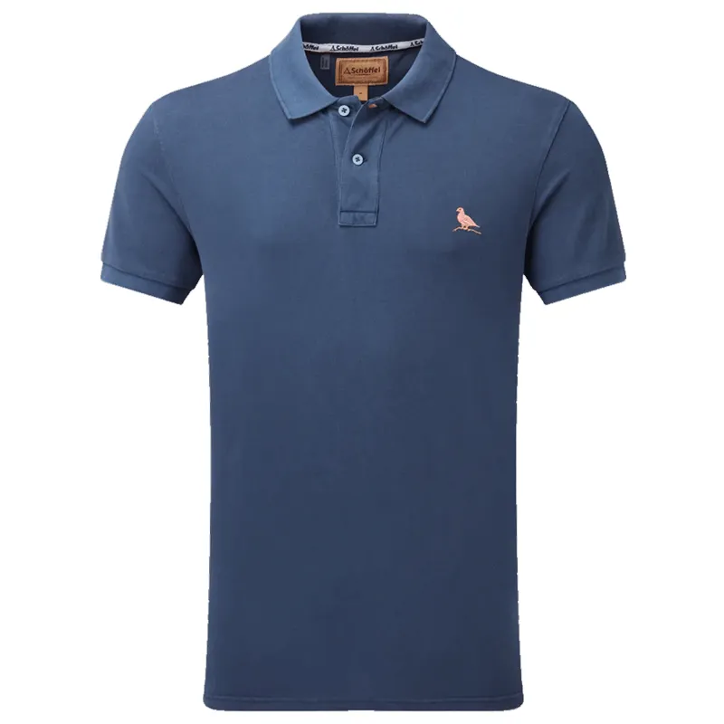 Schoffel St Ives Garment Dyed Polo Shirt French Navy