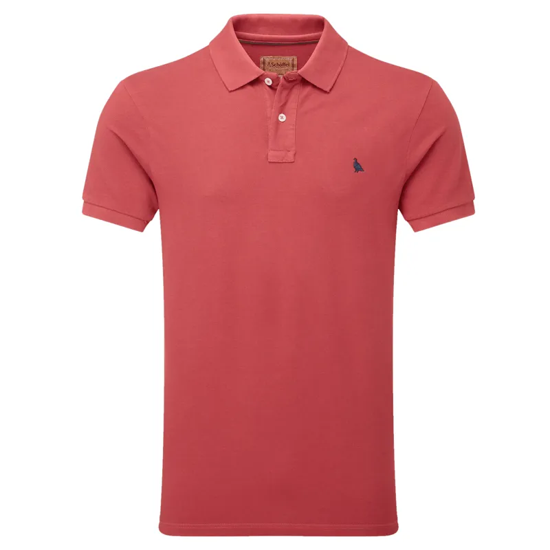 Schoffel St Ives Garment Dyed Polo Shirt Slate Red