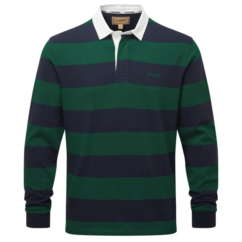 Schoffel St Mawes Rugby Shirt Navy / Green Stripe
