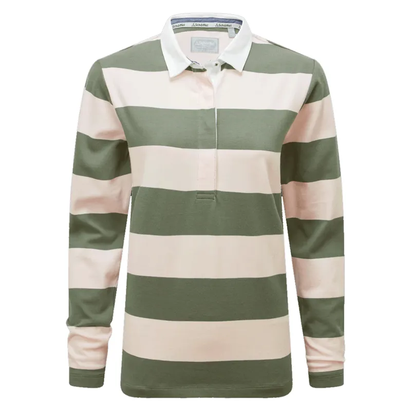 Schoffel St Mawgan Rugby Shirt Cedar / Blush Stripe
