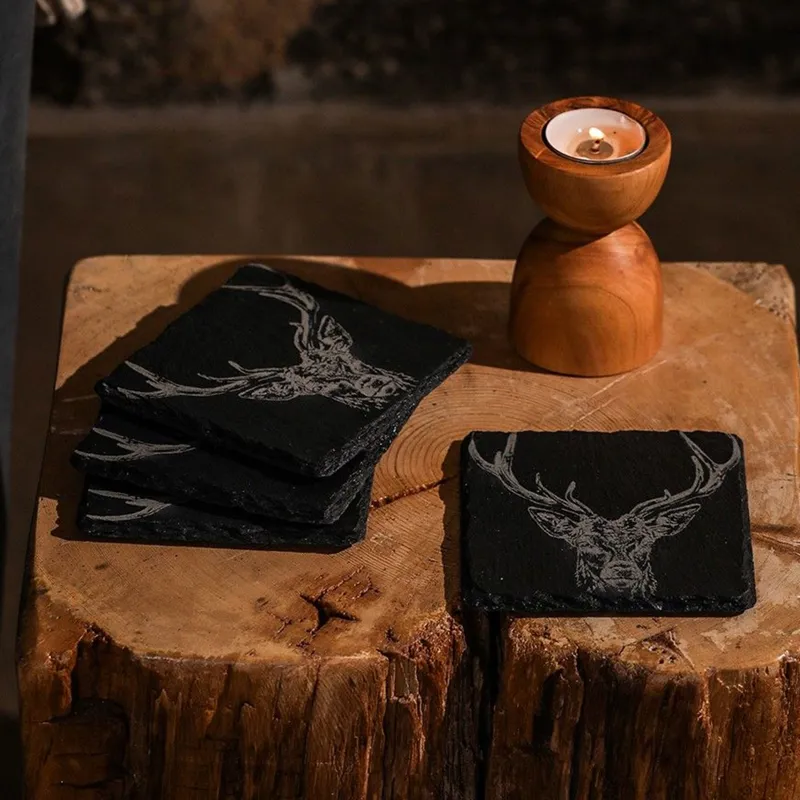 Just Slate  Stag Prince Coasters x 4-1