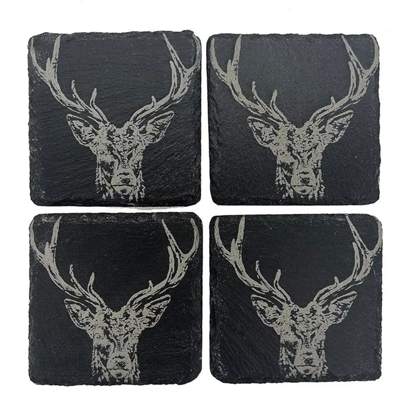 Just Slate  Stag Prince Coasters x 4