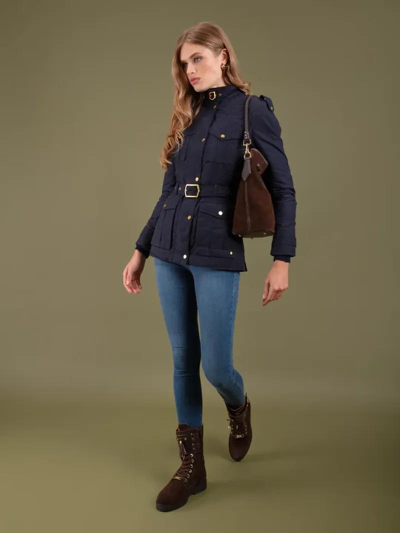 Fairfax and Favor Ivy Quilted Wax Jacket Navy-4