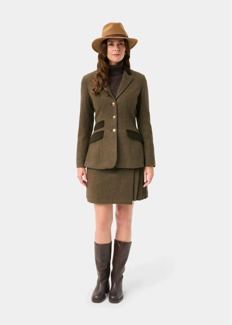 Alan Paine Surrey Ladies Tweed Water Repellent Blazer in Field Maple-3