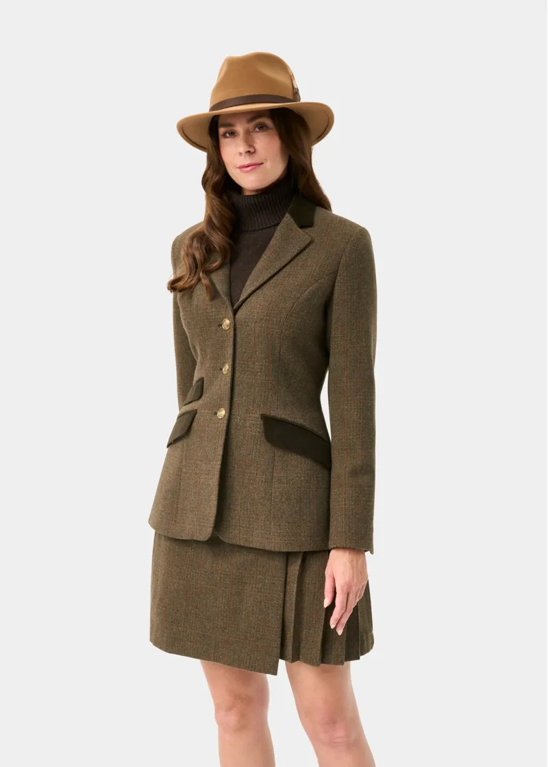 Alan Paine Surrey Ladies Tweed Water Repellent Blazer in Field Maple-5