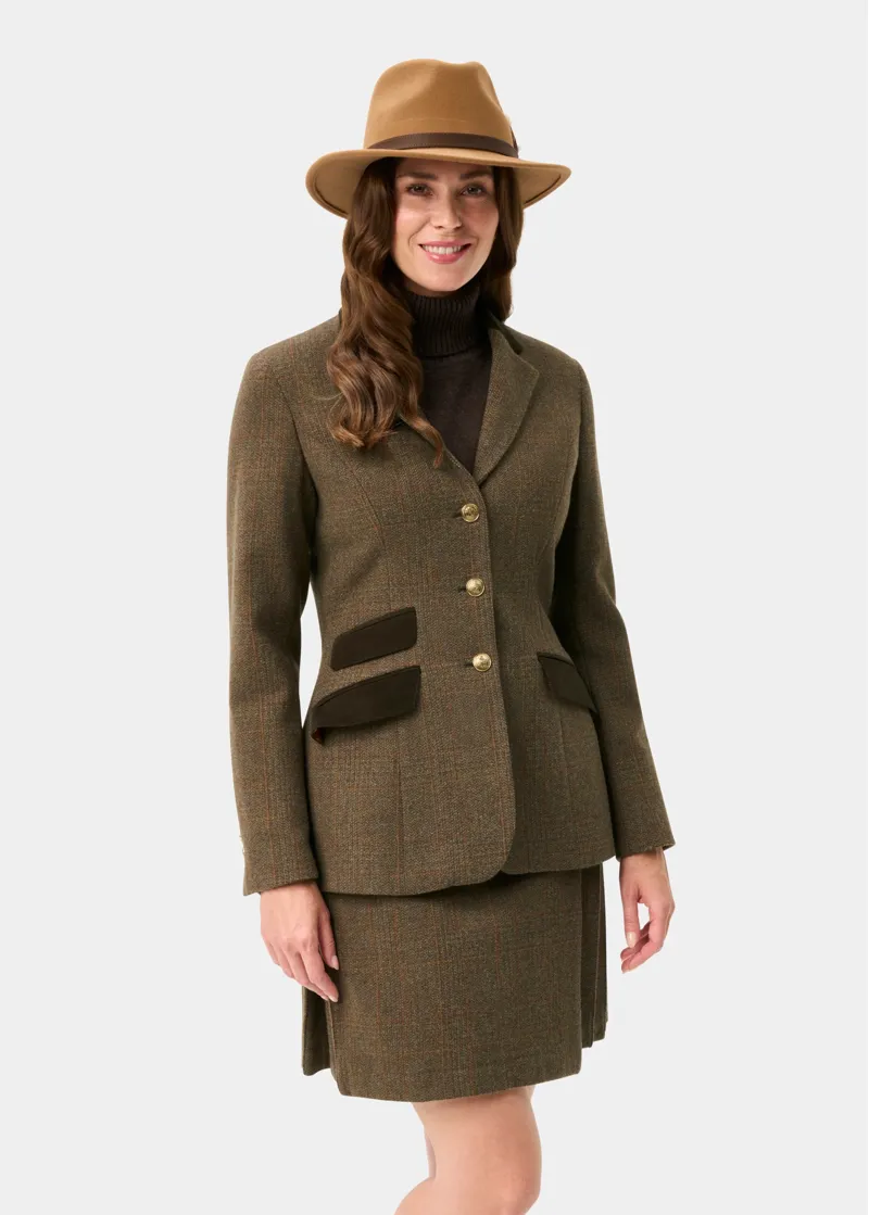 Alan Paine Surrey Ladies Tweed Water Repellent Blazer in Field Maple-4