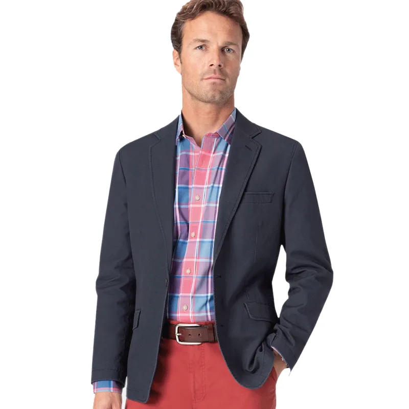 Brook Taverner Regular Fit Tatton Indigo Cotton Linen Jacket