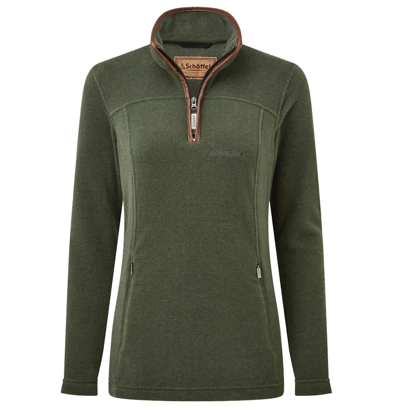 Schoffel Tilton Quarter Zip Fleece Jumper Cedar Green