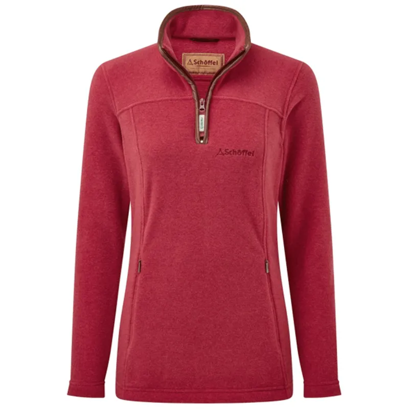 Schoffel Tilton Quarter Zip Fleece Jumper Pomegranate