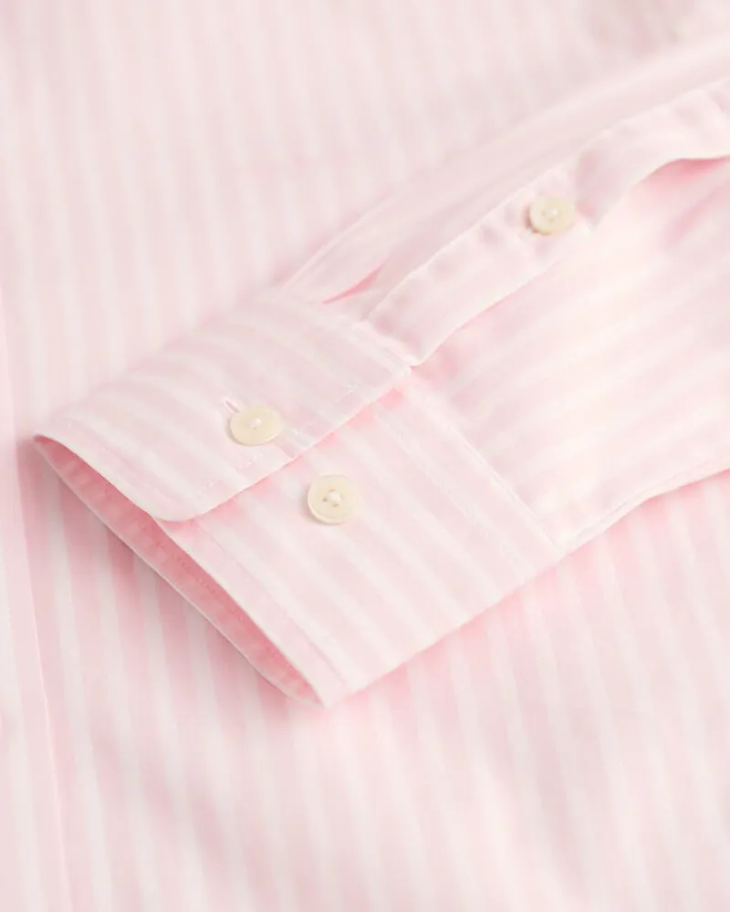 Gant Ladies Regular Fit Classic Striped Poplin Shirt Light Pink-8