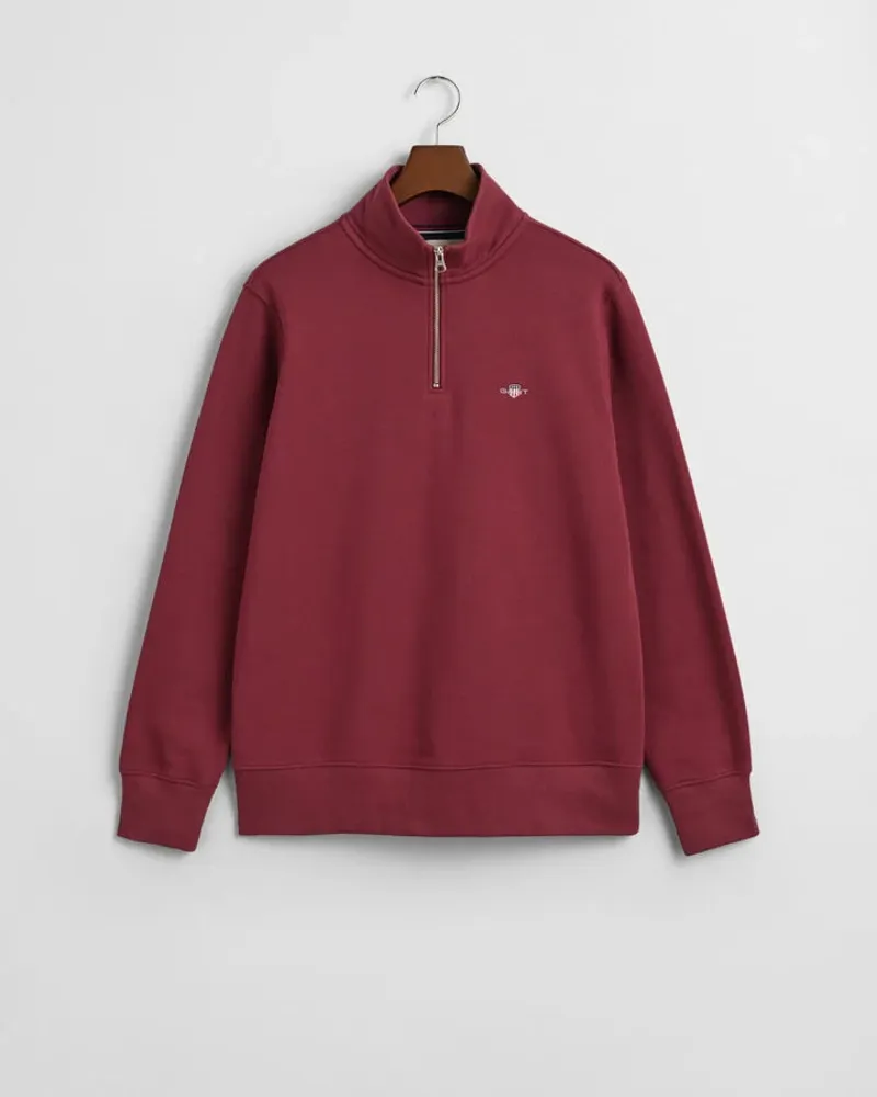 Gant Reg Shield Half Zip Sweat Wine Red-5