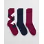 Gant Argyle Socks 3pk Gift Box Wine Red