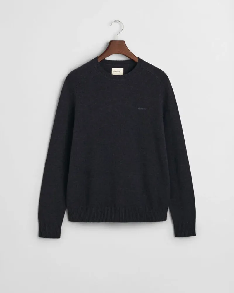 Gant Wool Blend Crew Neck Dark Navy Melange-1