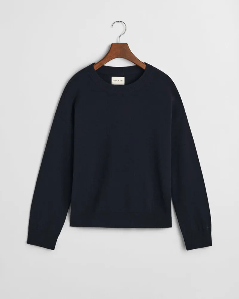 Gant Ladies Superfine Lambswool Jumper Evening Blue-1