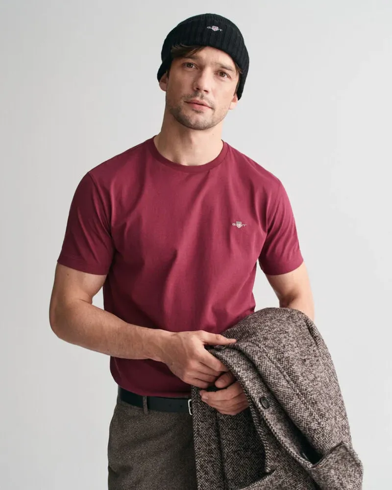 Gant Reg Shield SS T-Shirt Wine Red-1