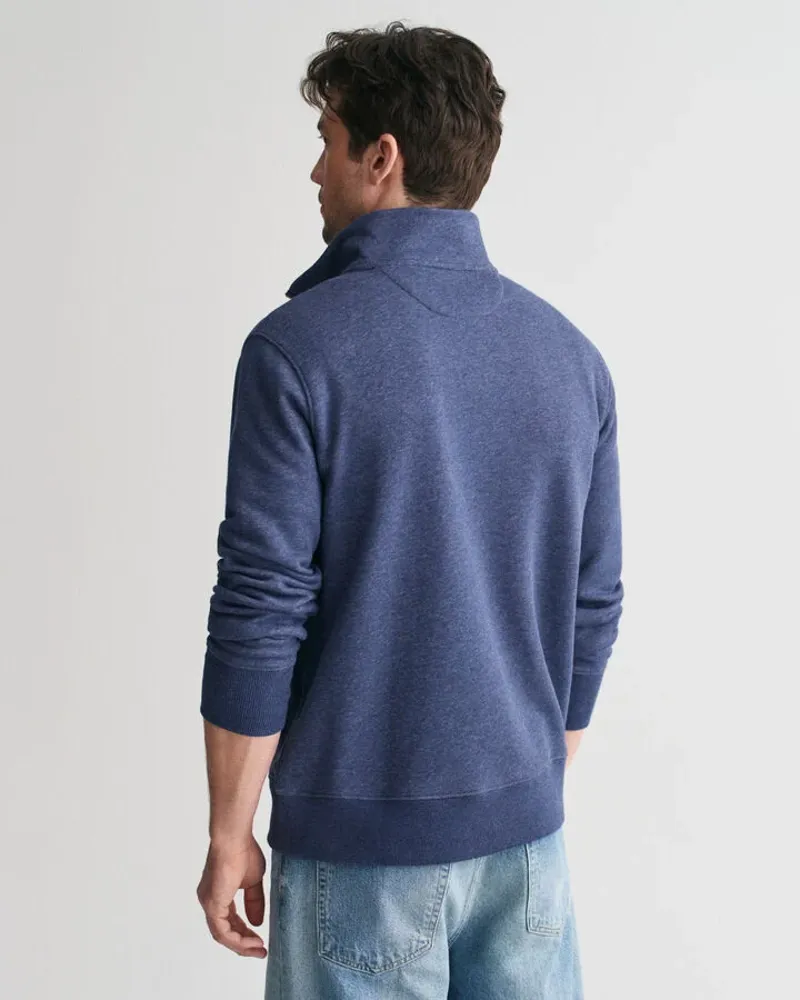 Gant Reg Shield Half Zip Sweat Dark Jeansblue Melange-3