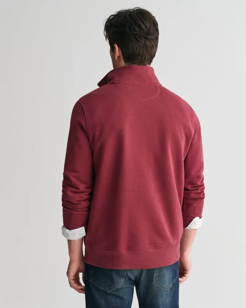 Gant Reg Shield Half Zip Sweat Wine Red-2