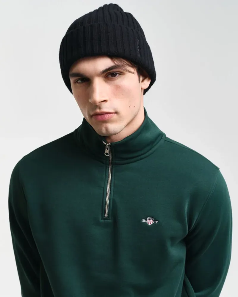 Gant Reg Shield Half Zip Sweat Tartan Green-4