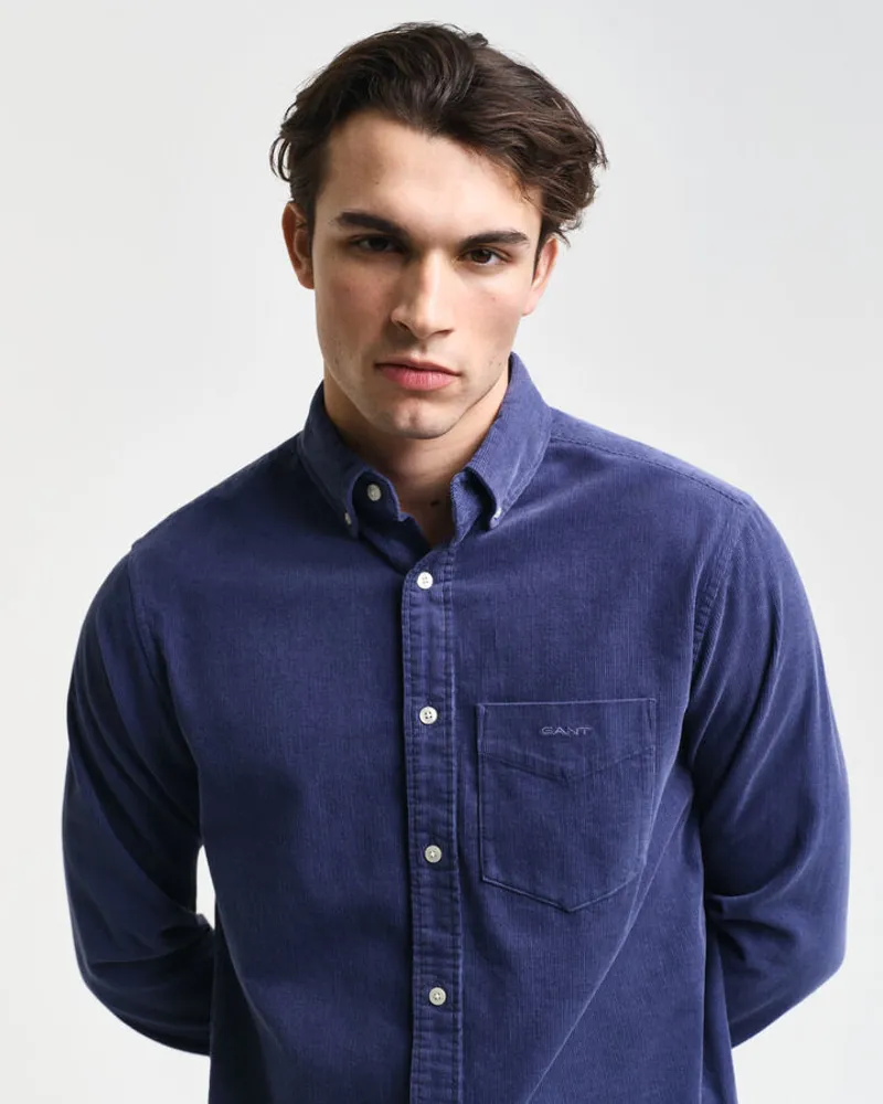 Gant Regular Fit Corduroy Shirt Dusty Navy-6