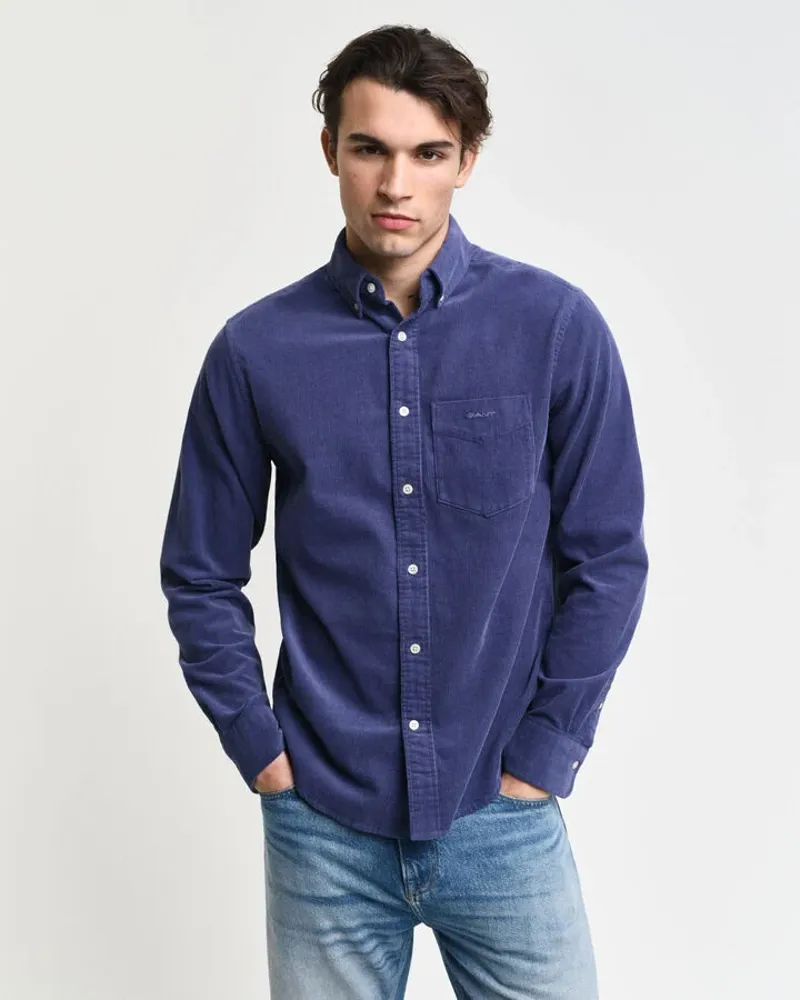 Gant Regular Fit Corduroy Shirt Dusty Navy-2