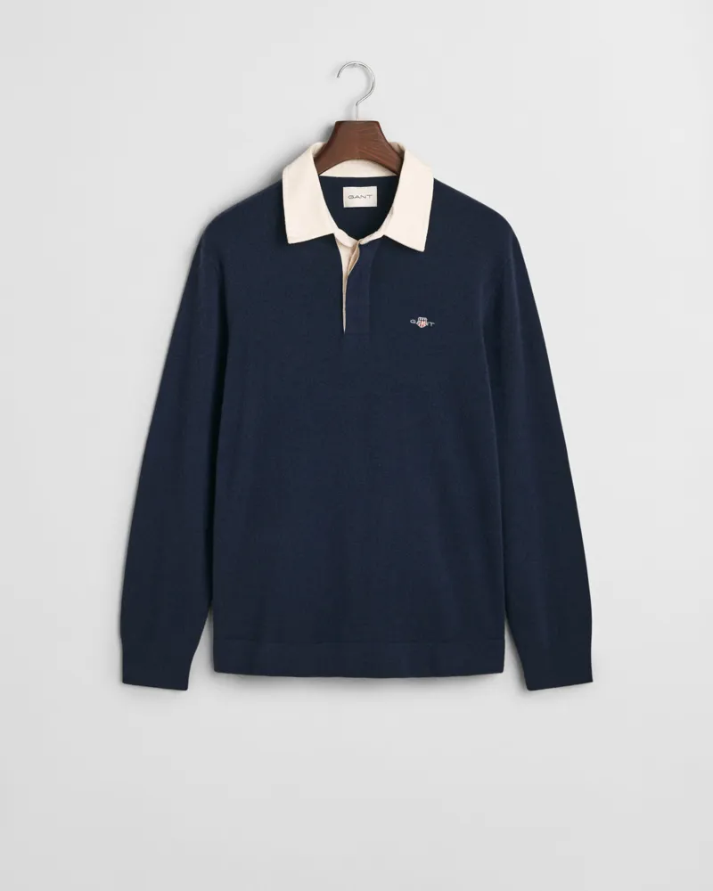 Gant Extra fine Lambswool Rugger Marine-1