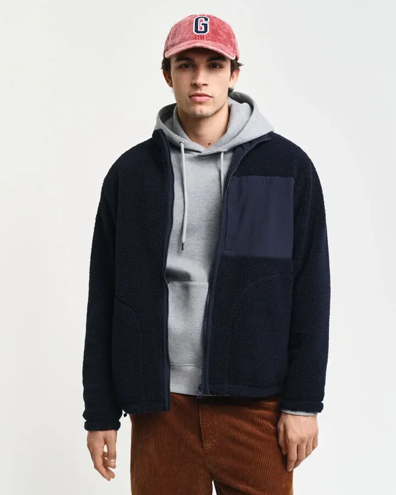 Gant Reversible Full Zip Fleece Evening Blue-4