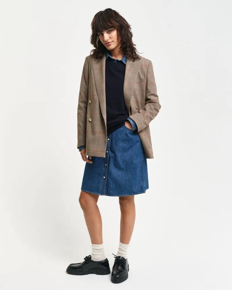 Gant Ladies Superfine Lambswool Jumper Evening Blue-4