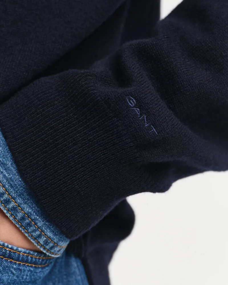 Gant Ladies Superfine Lambswool Jumper Evening Blue-5