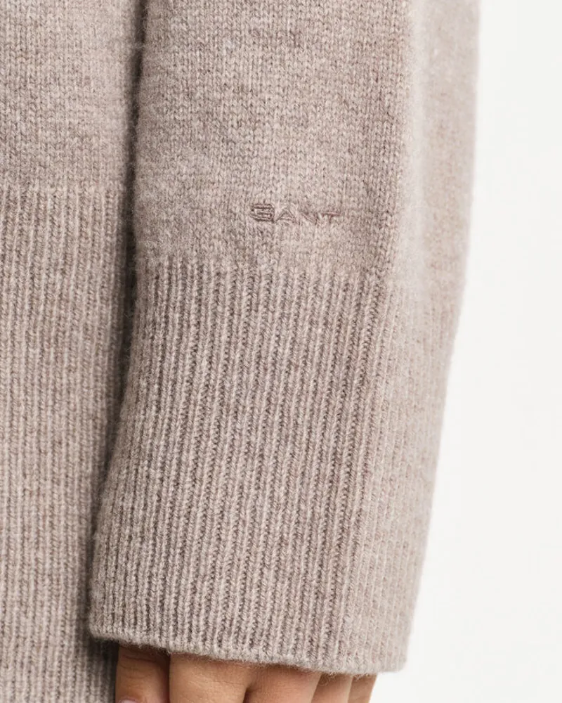 Gant Ladies Wool Cashmere Blend Turtleneck Sweater Warm Grey-5