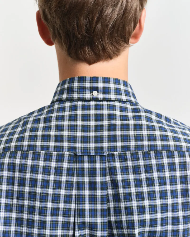 Gant Ladies Regular Fit Classic Poplin Tartan Shirt College Blue-5