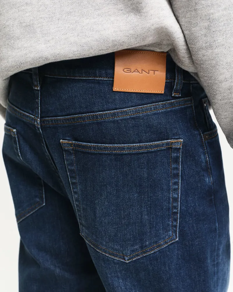 Gant Slim Fit Jeans Dark Blue Worn In-5