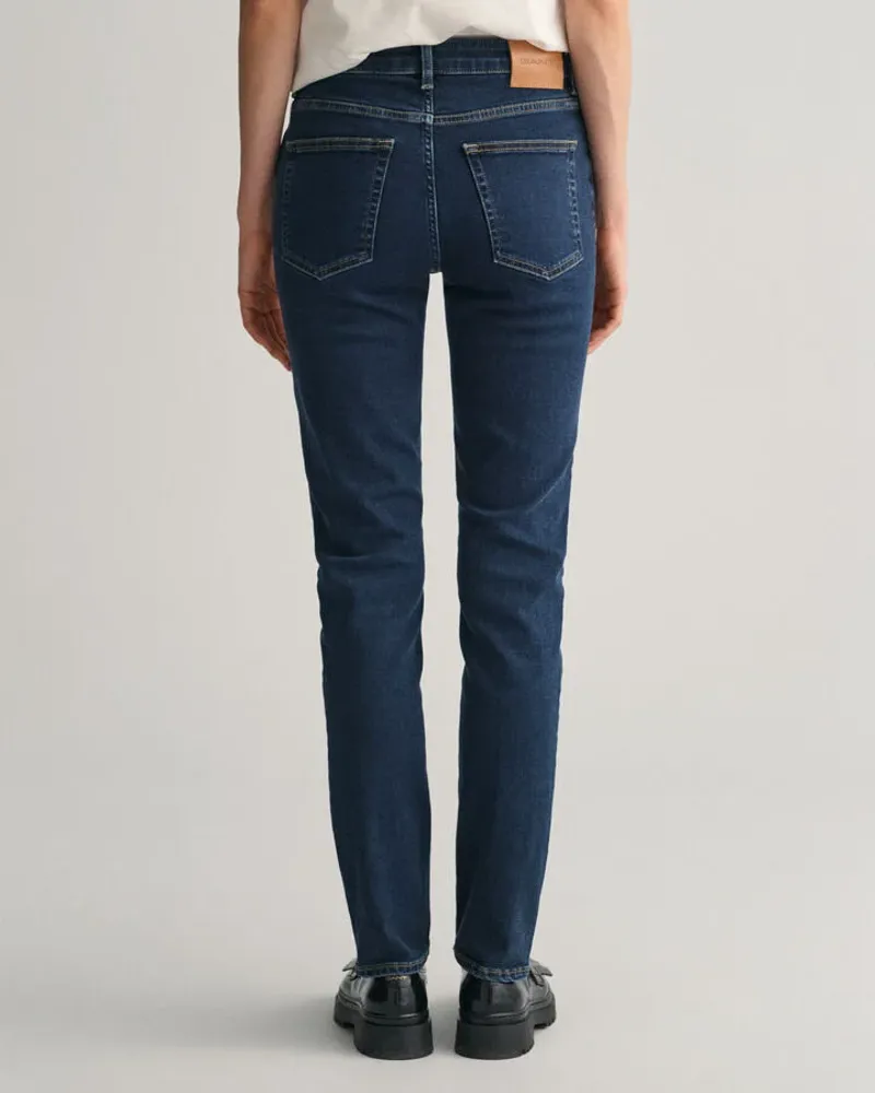 Gant Ladies Slim Super Stretch Jeans Dark Blue Broken In-7