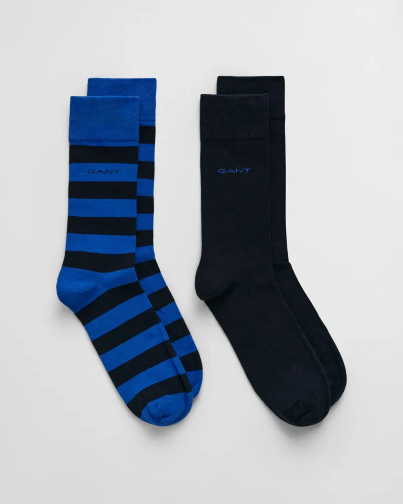 Gant Barstripe and Solid Socks 2PK Lapis Blue 43-45