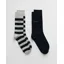 Gant Barstripe and Solid Socks 2PK Light Grey Melange 43-45