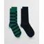 Gant Barstripe and Solid Socks 2PK Deep Green 43-45
