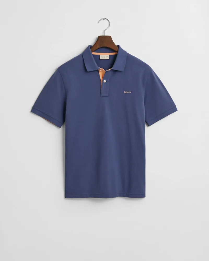 Gant Reg Contrast Pique SS Polo Dusty Navy