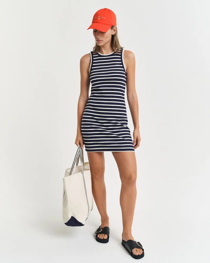 Gant Striped Tank Jersey Dress Evening Blue-1