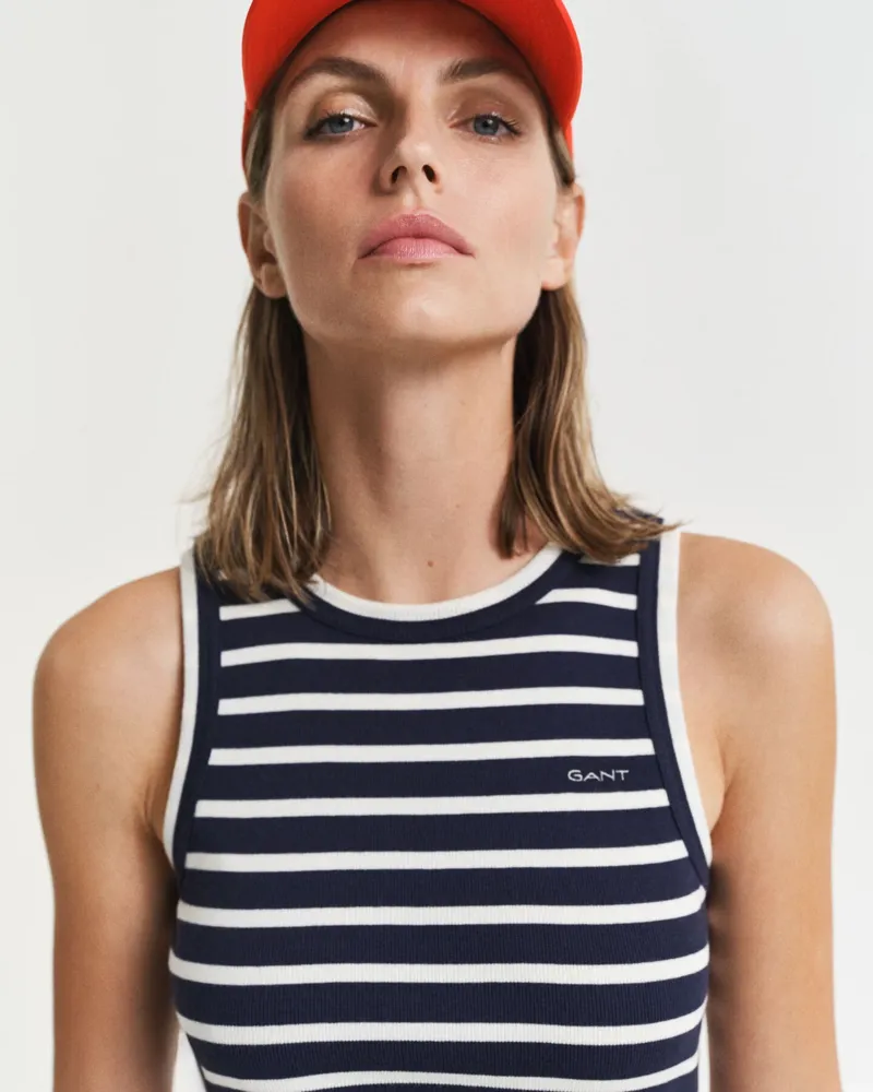 Gant Striped Tank Jersey Dress Evening Blue-2