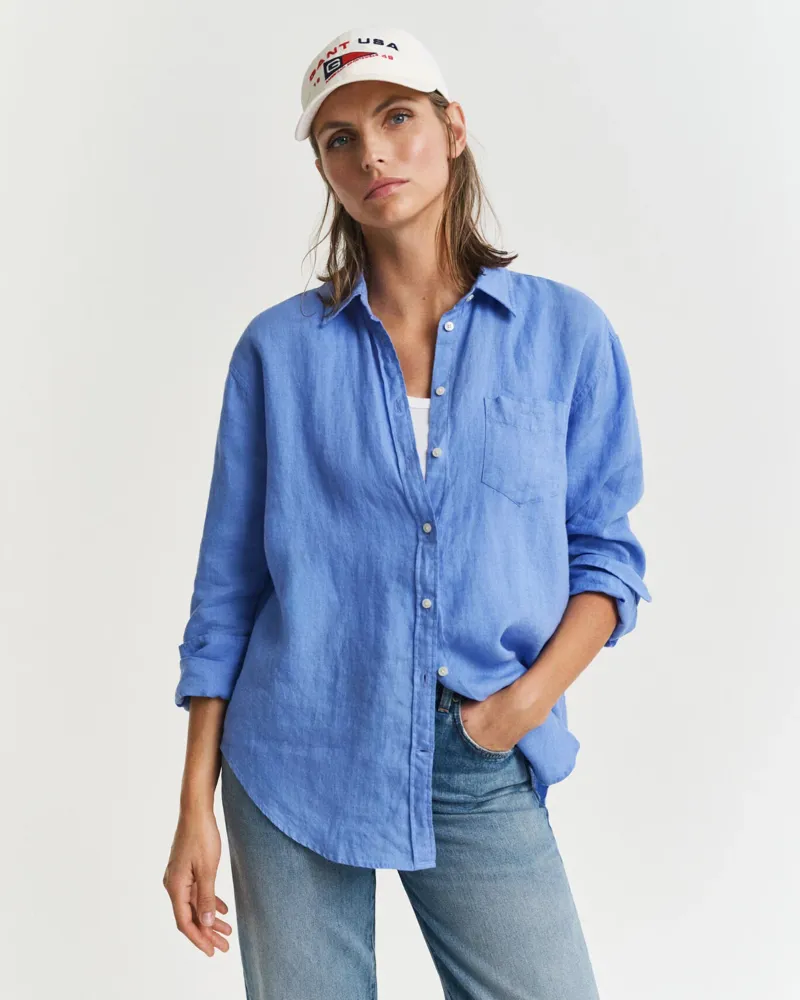 Gant Linen Shirt Perfect Blue-1