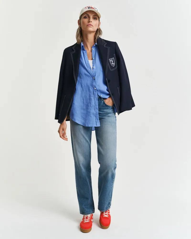 Gant Linen Shirt Perfect Blue-5