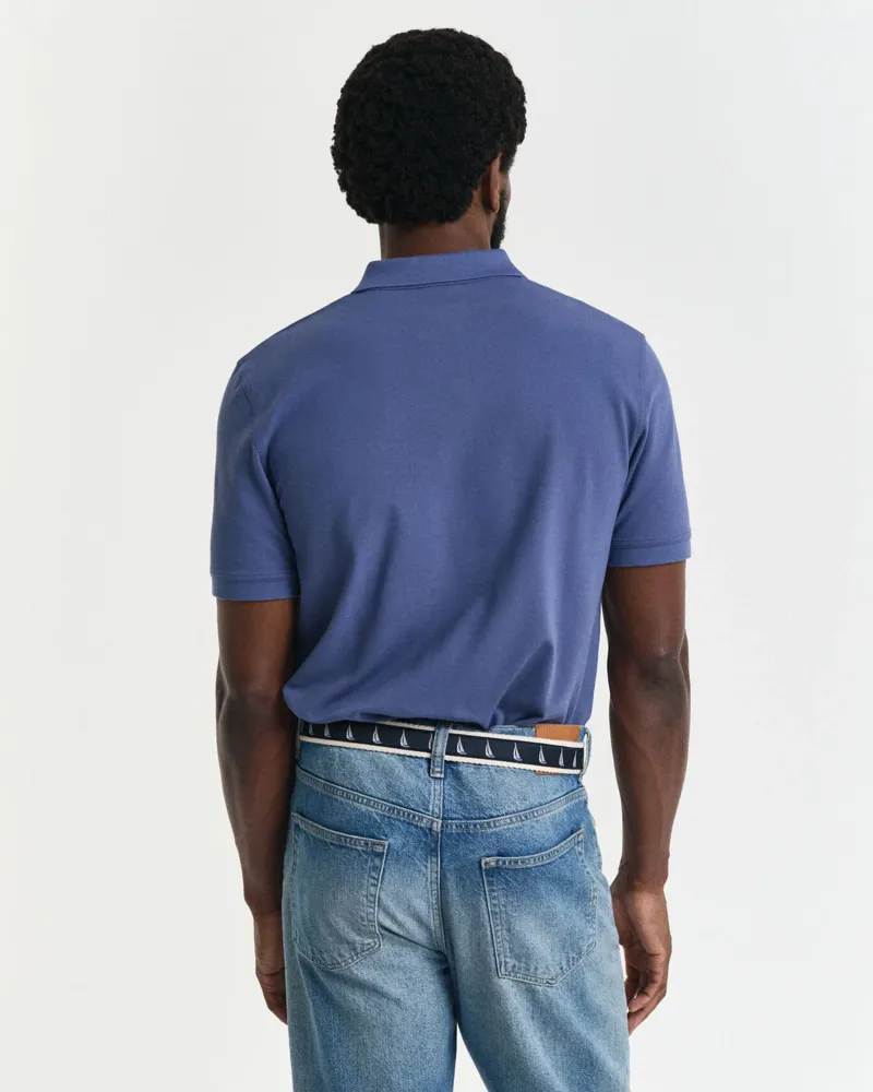 Gant Reg Contrast Pique SS Polo Dusty Navy-2