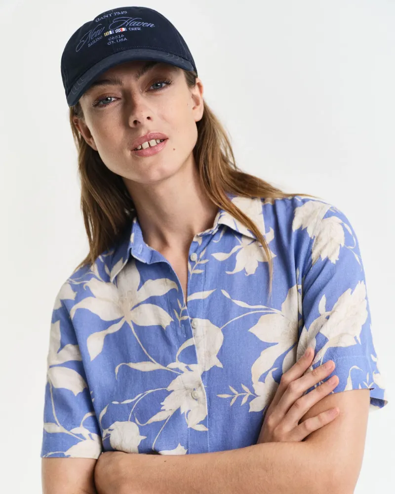 Gant Linen Floral Print Shirt Dress Perfect Blue-6