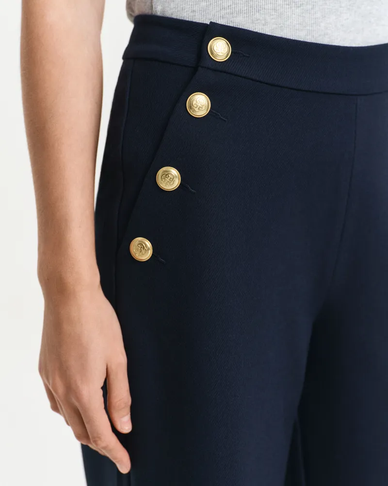 Gant Ladies Button High-Rise Pants Evening Blue-2