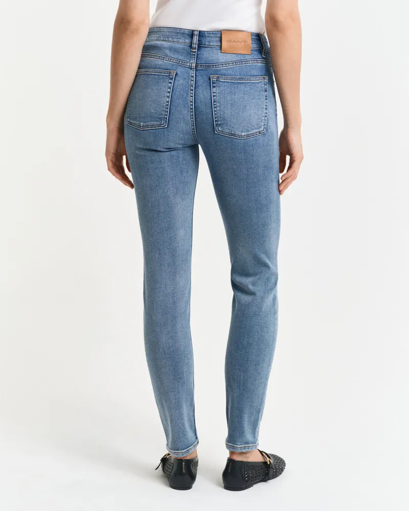 Gant Slim Super Stretch Jeans Semi Light Blue Worn In-2