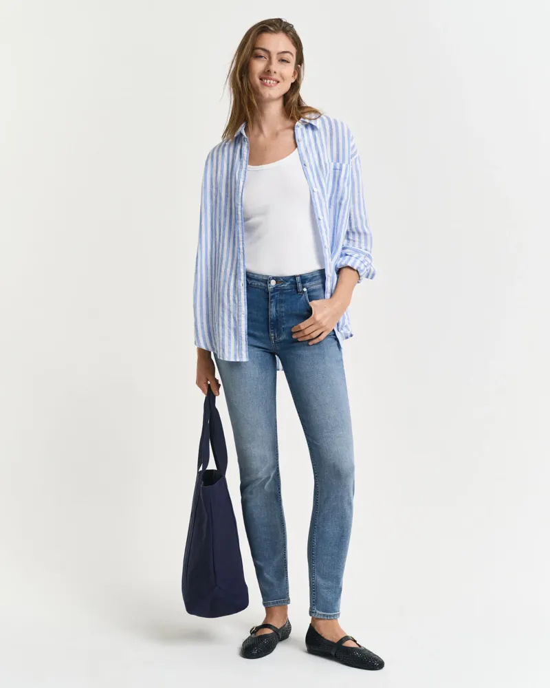 Gant Slim Super Stretch Jeans Semi Light Blue Worn In-5