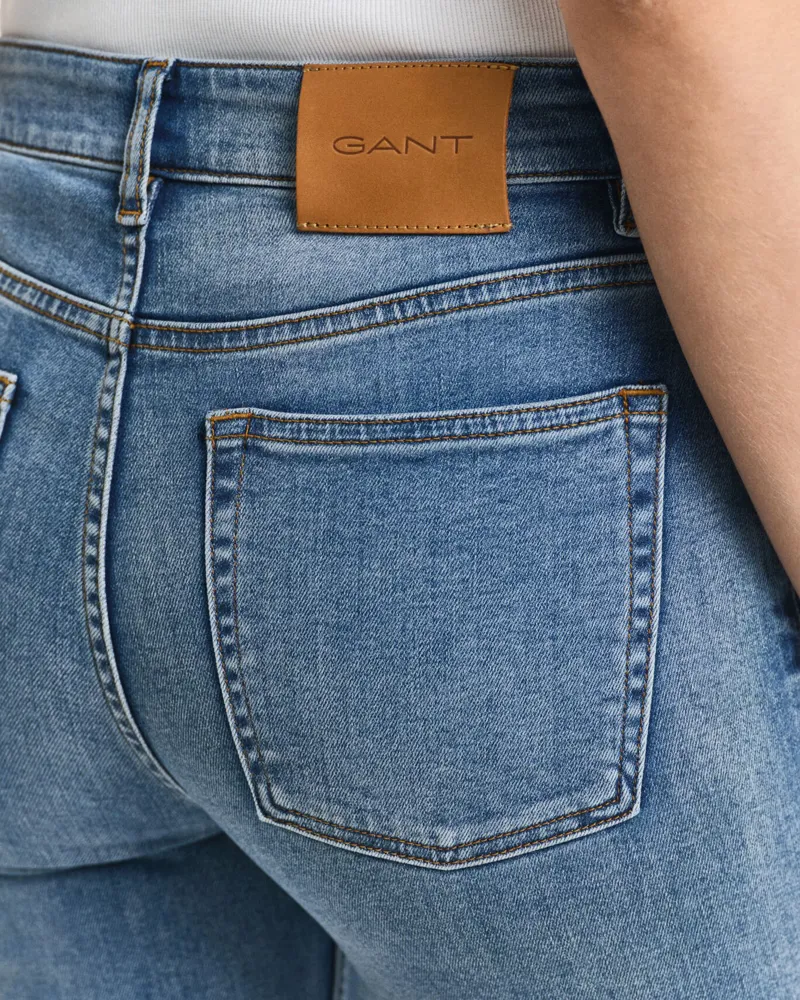 Gant Slim Super Stretch Jeans Semi Light Blue Worn In-3