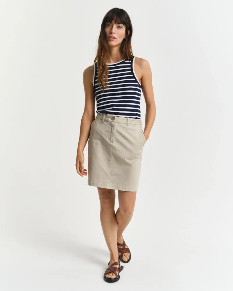 Gant Ladies Chino Skirt Dry Sand-1