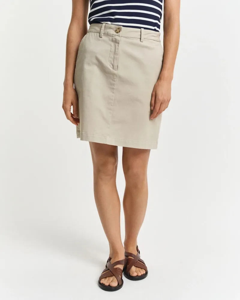 Gant Ladies Chino Skirt Dry Sand-3