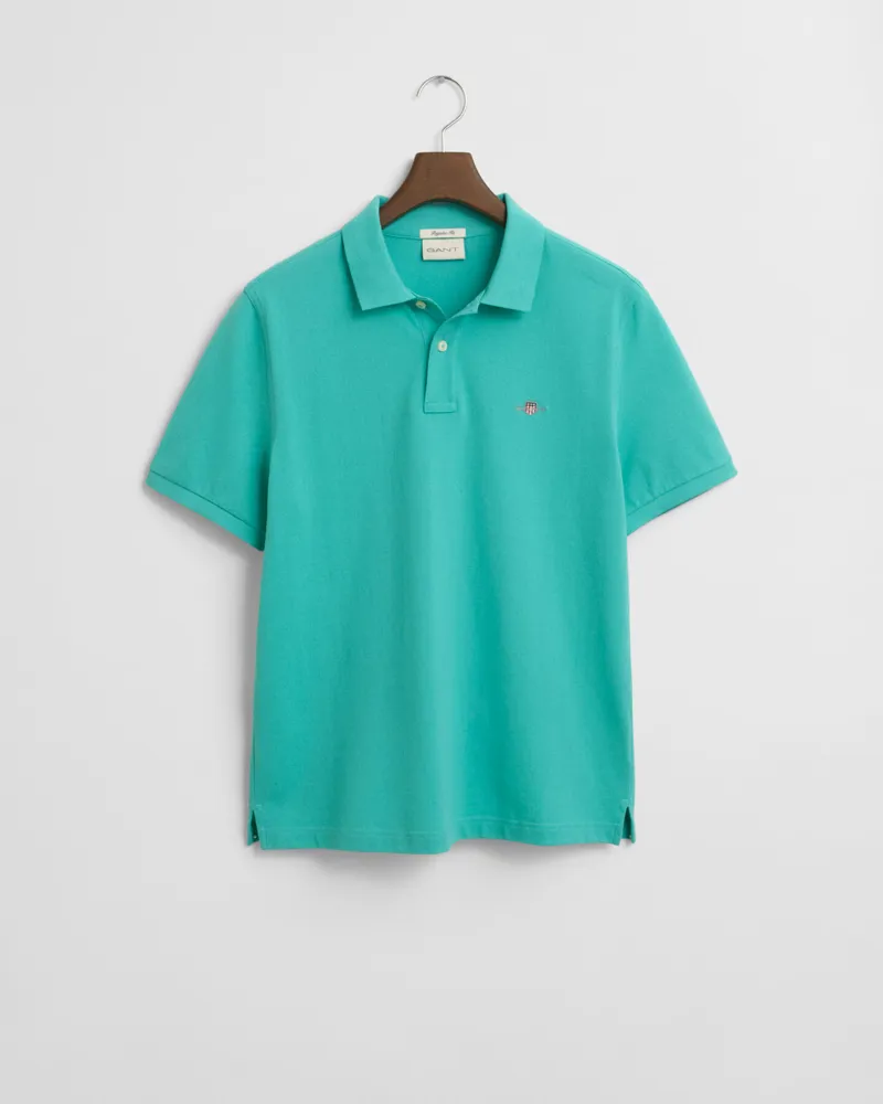 Gant Regular Fit Shield Short Sleeve Pique Polo Tropic Blue-4